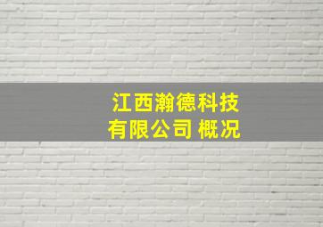 江西瀚德科技有限公司 概况